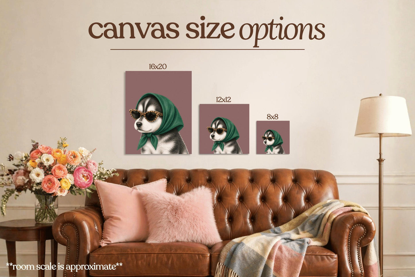 Stylish Husky Puppy Bedazzle Canvas Kit