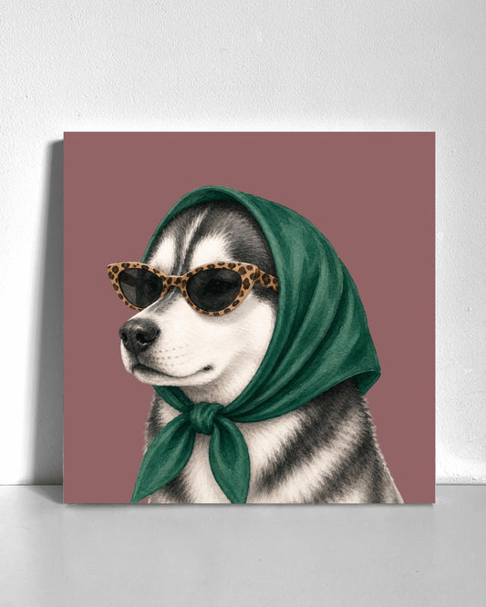 Stylish Husky Bedazzle Canvas Kit