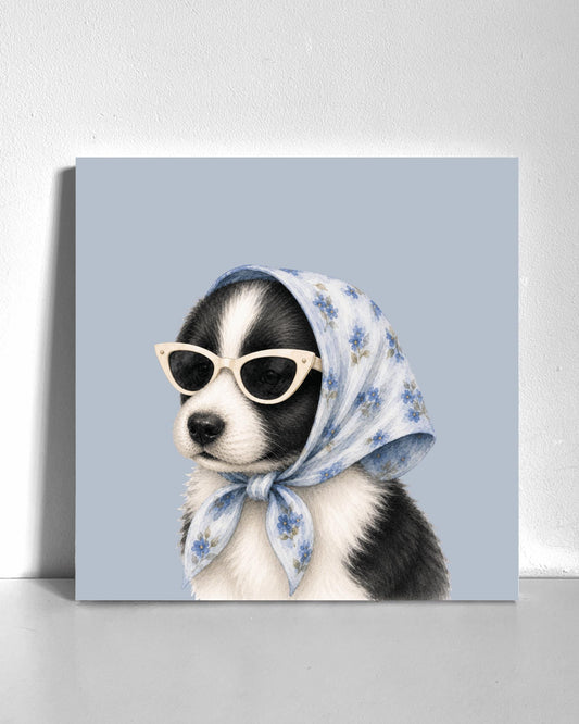 Stylish Border Collie Puppy Bedazzle Canvas Kit