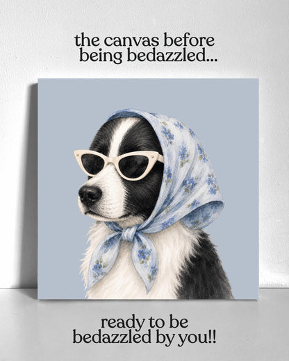 Stylish Border Collie Bedazzle Canvas Kit