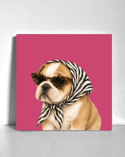 Stylish Bull Dog Puppy Bedazzle Canvas Kit