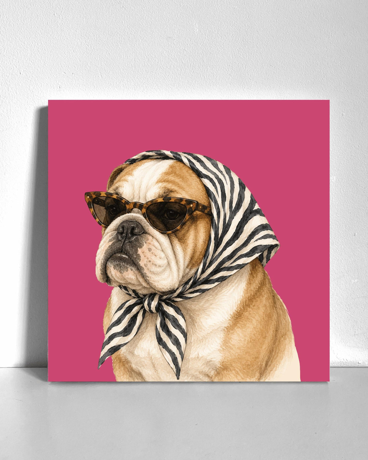 Stylish Bull Dog Bedazzle Canvas Kit