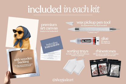 Stylish Cocker Spaniel Puppy Bedazzle Canvas Kit