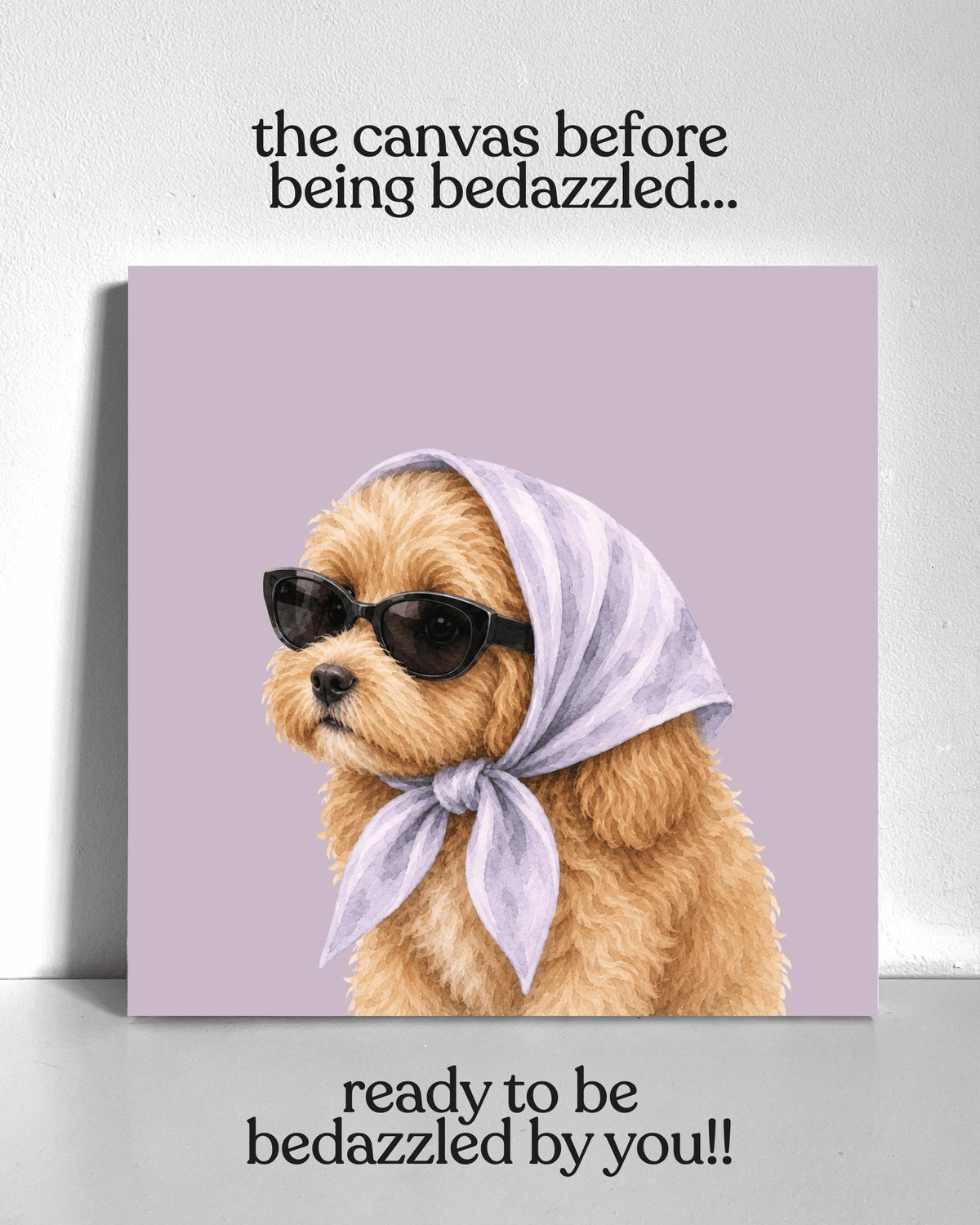 Stylish Cavapoo Puppy Bedazzle Canvas Kit