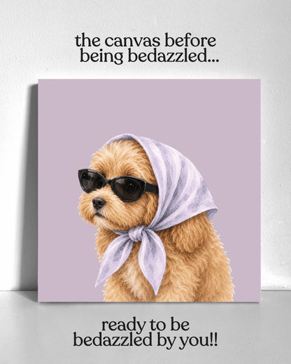 Stylish Cavapoo Puppy Bedazzle Canvas Kit