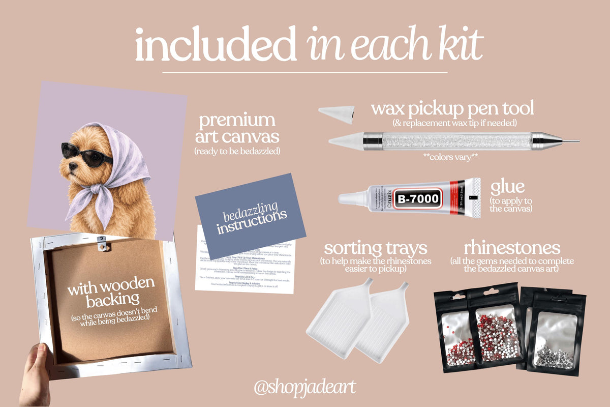 Stylish Cavapoo Puppy Bedazzle Canvas Kit