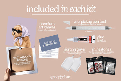 Stylish Cavapoo Puppy Bedazzle Canvas Kit