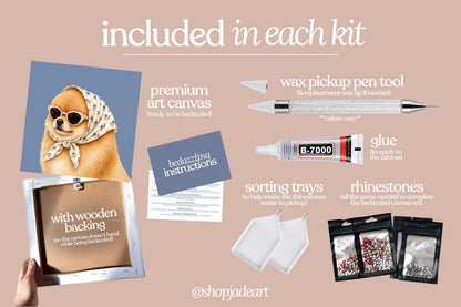 Stylish Pomeranian Bedazzle Canvas Kit