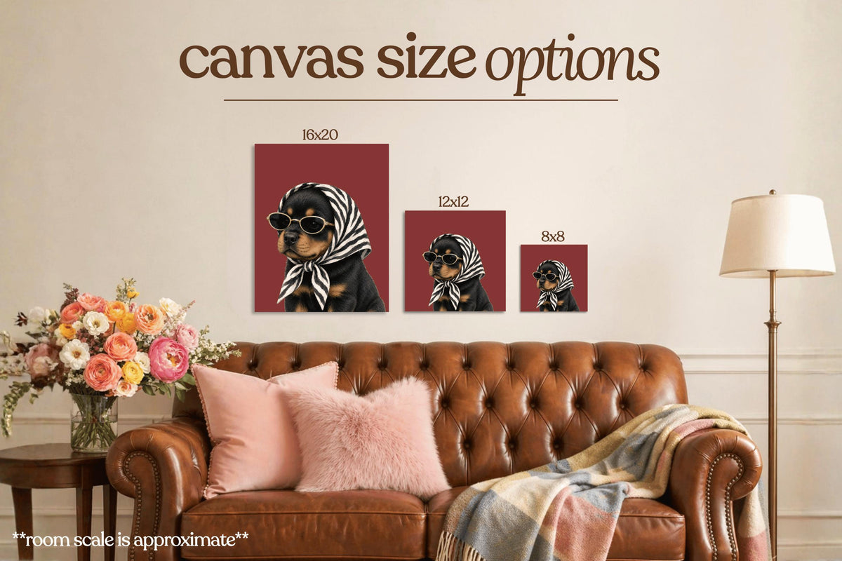 Stylish Rottweiler Puppy Bedazzle Canvas Kit