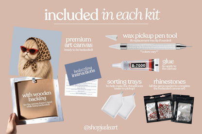 Stylish Persian Cat Bedazzle Canvas Kit