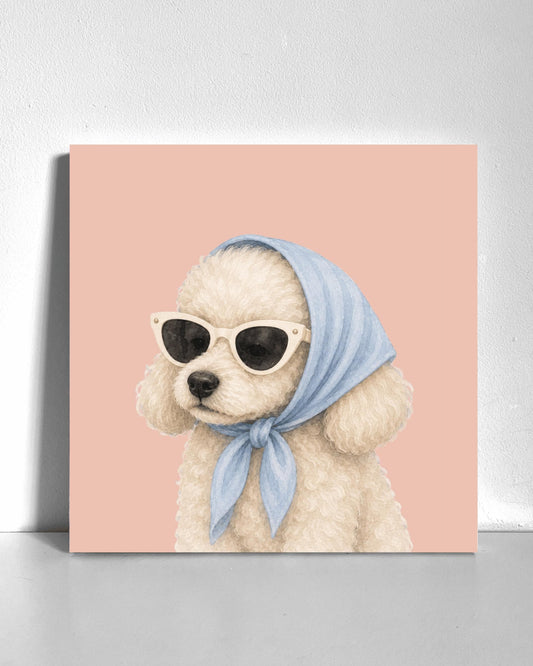 Stylish Poodle Puppy Bedazzle Canvas Kit