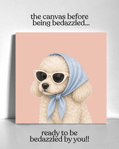 Stylish Poodle Puppy Bedazzle Canvas Kit