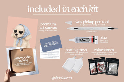 Stylish Poodle Puppy Bedazzle Canvas Kit