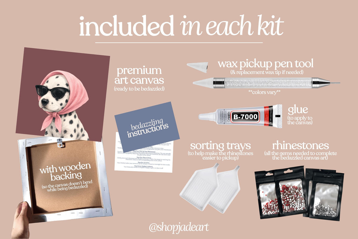 Stylish Dalmation Puppy Bedazzle Canvas Kit