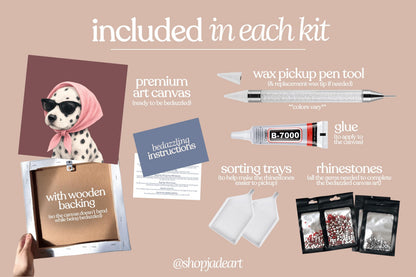 Stylish Dalmation Puppy Bedazzle Canvas Kit
