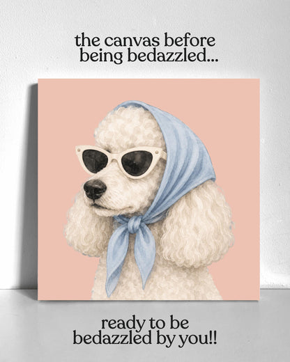 Stylish Poodle Bedazzle Canvas Kit