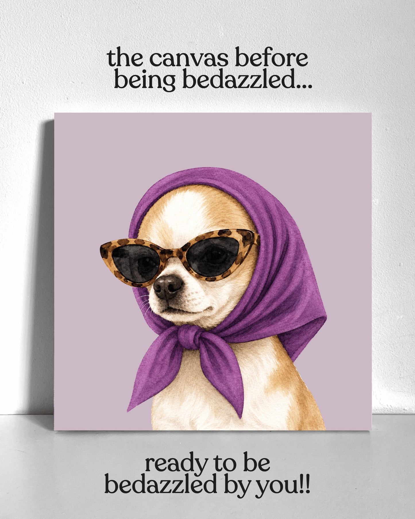Stylish Chihuahua Bedazzle Canvas Kit
