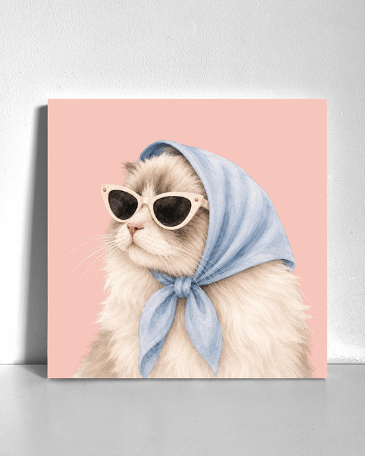 Stylish Ragdoll Cat Bedazzle Canvas Kit