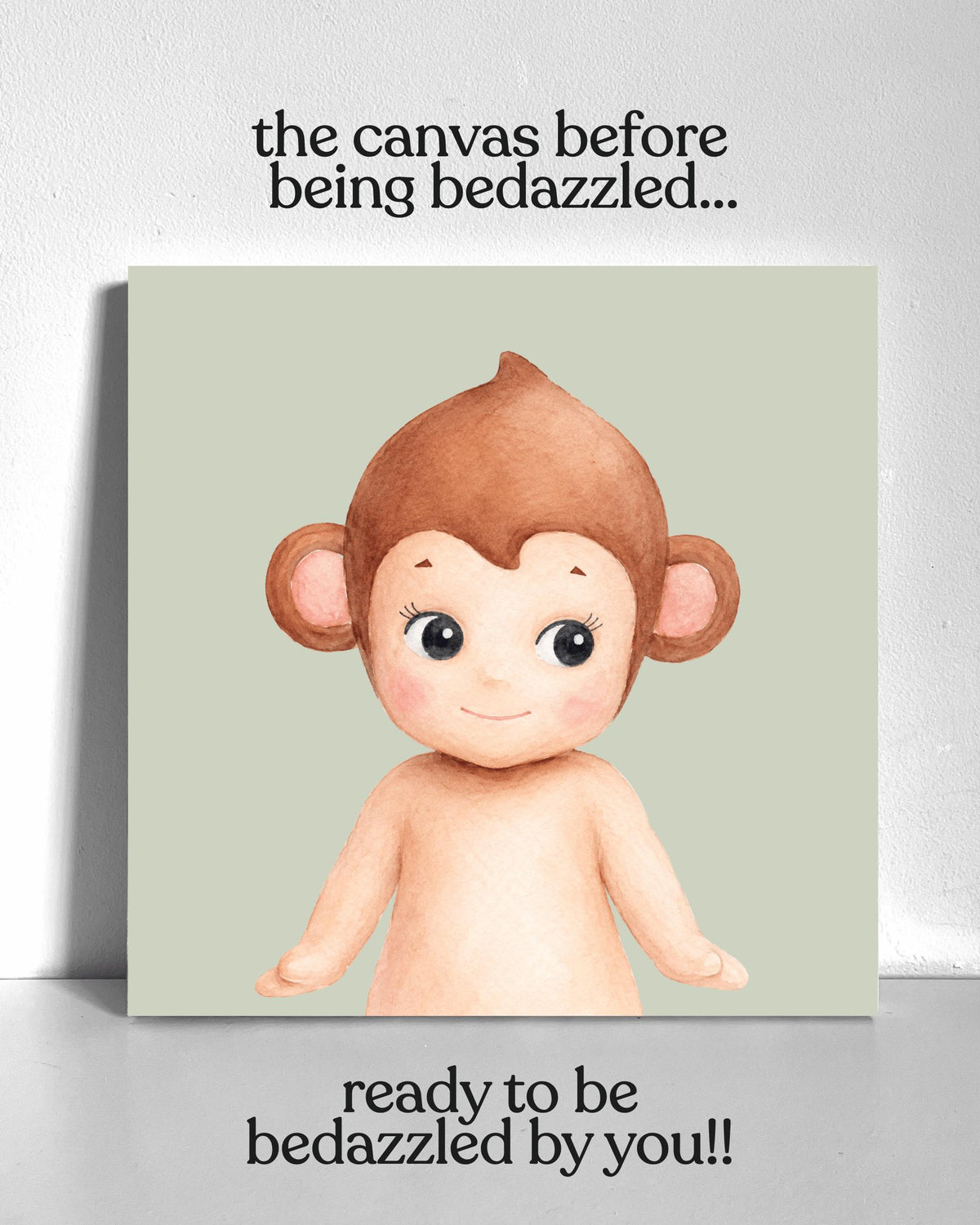 Monkey Sonny Bedazzle Canvas Kit