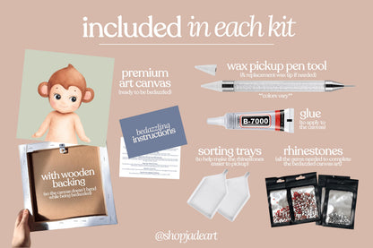 Monkey Sonny Bedazzle Canvas Kit
