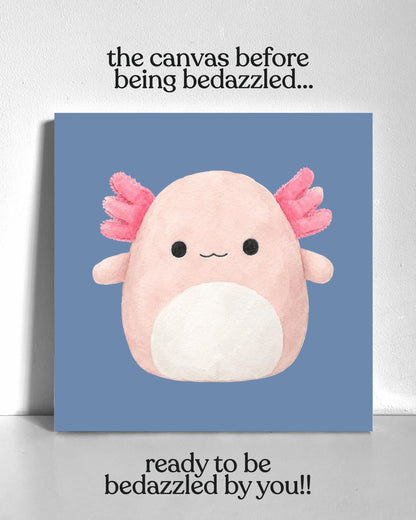 Axolotl Squish Plushie Bedazzle Canvas Kit