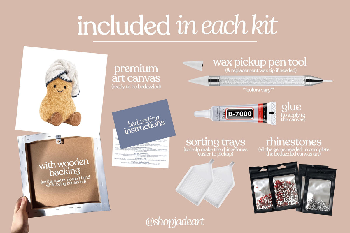 Peanut Spa Plushie Bedazzle Canvas Kit