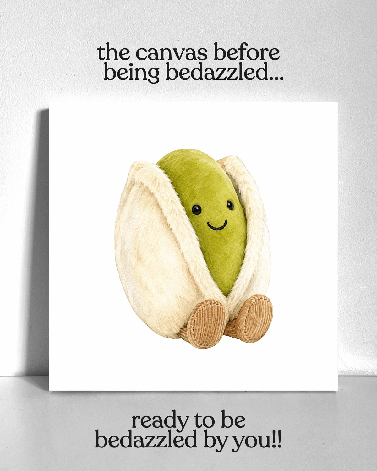 Pistachio Plushie Bedazzle Canvas Kit