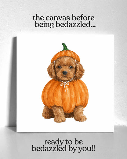 Pumpkin Puppy Bedazzle Canvas Kit