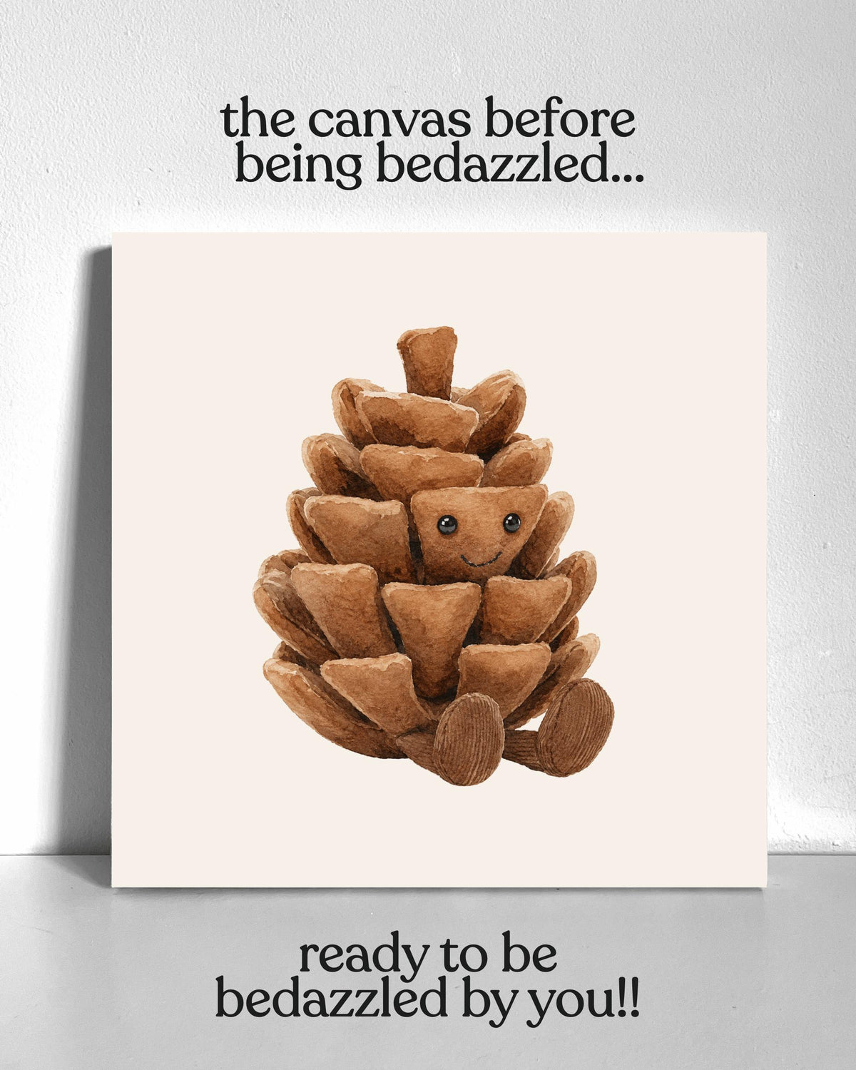 Pinecone Plushie Bedazzle Canvas Kit