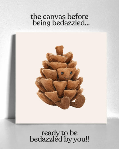 Pinecone Plushie Bedazzle Canvas Kit