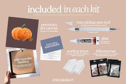 Pumpkin Plushie Bedazzle Canvas Kit