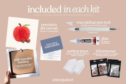 Apple Plushie Bedazzle Canvas Kit