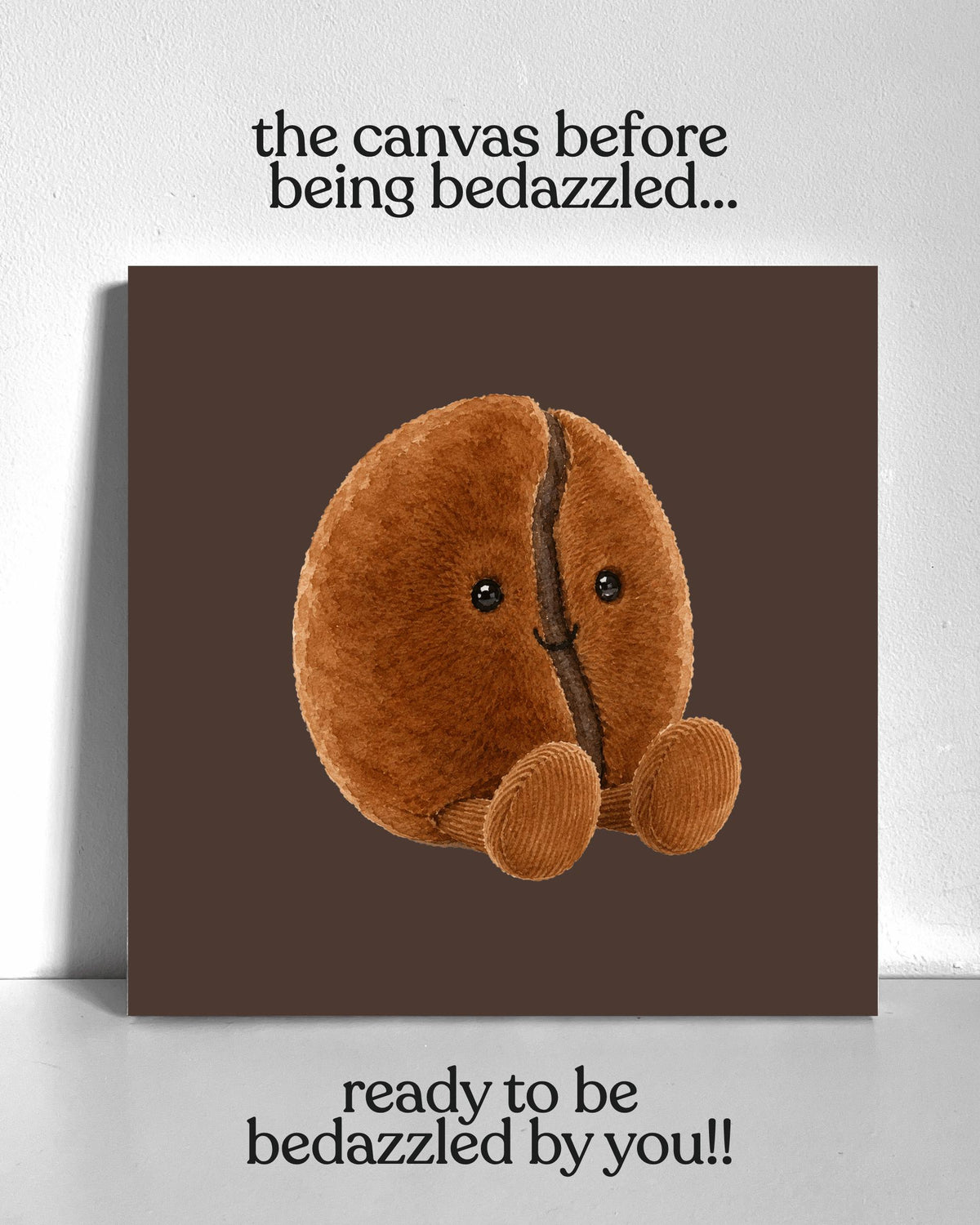 Coffee Plushie Bedazzle Canvas Kit