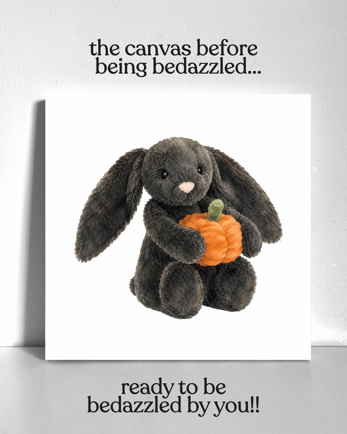 Bunny Pumpkin Plushie Bedazzle Canvas Kit
