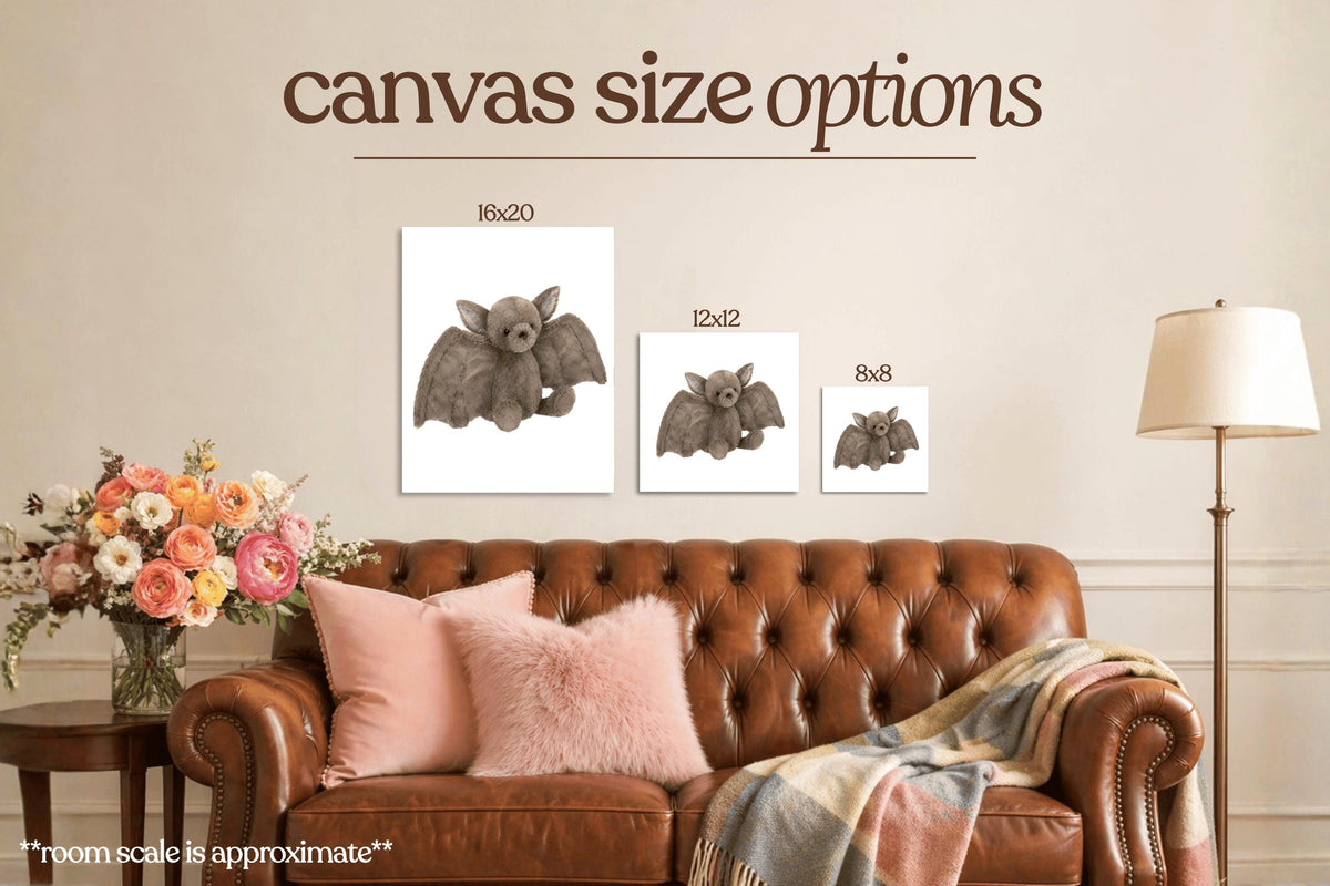 Cute Bat Plushie Bedazzle Canvas Kit