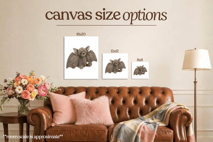 Cute Bat Plushie Bedazzle Canvas Kit