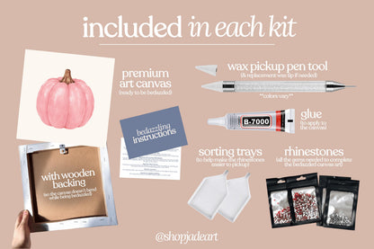 Pink Pumpkin Bedazzle Canvas Kit