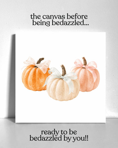 Pumpkin Bows Bedazzle Canvas Kit