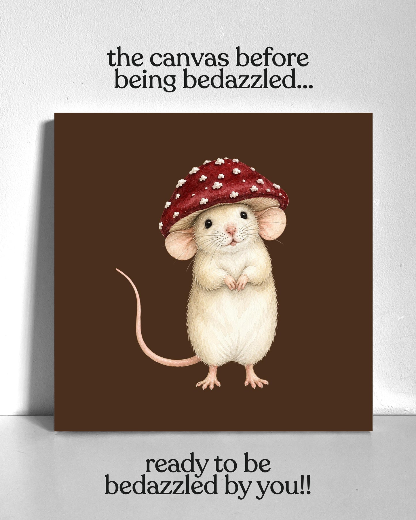 Mushroom Mouse Bedazzle Canvas Kit