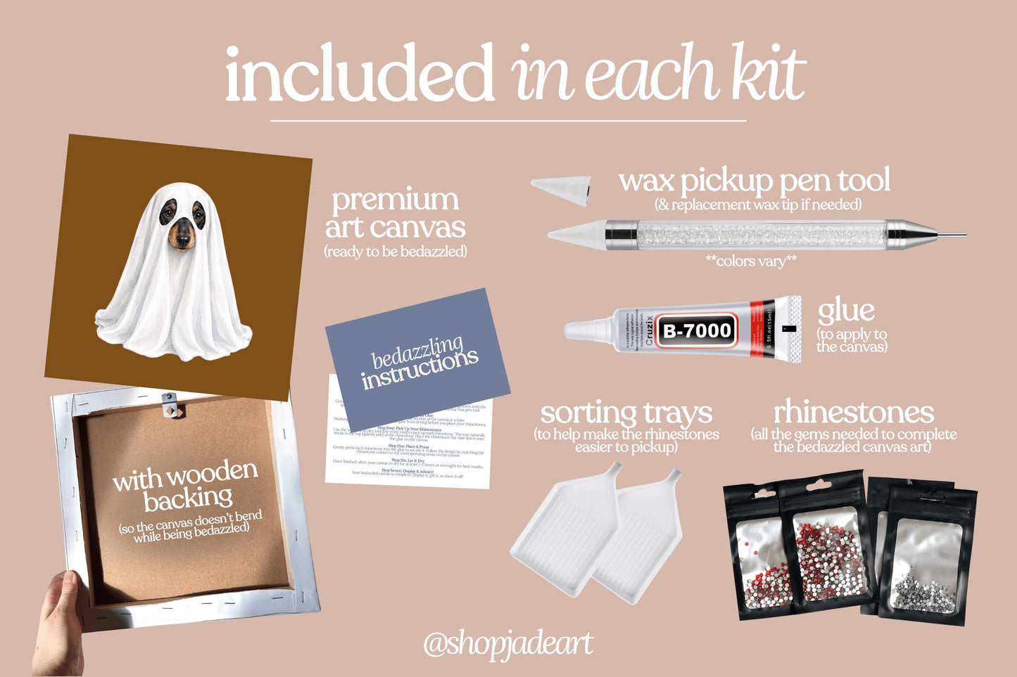 Spooky Dachshund Bedazzle Canvas Kit