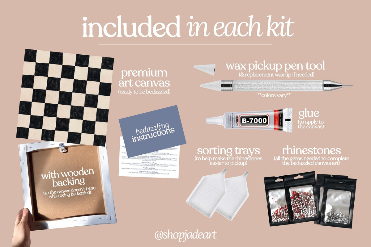 Checkered Bedazzle Canvas Kit