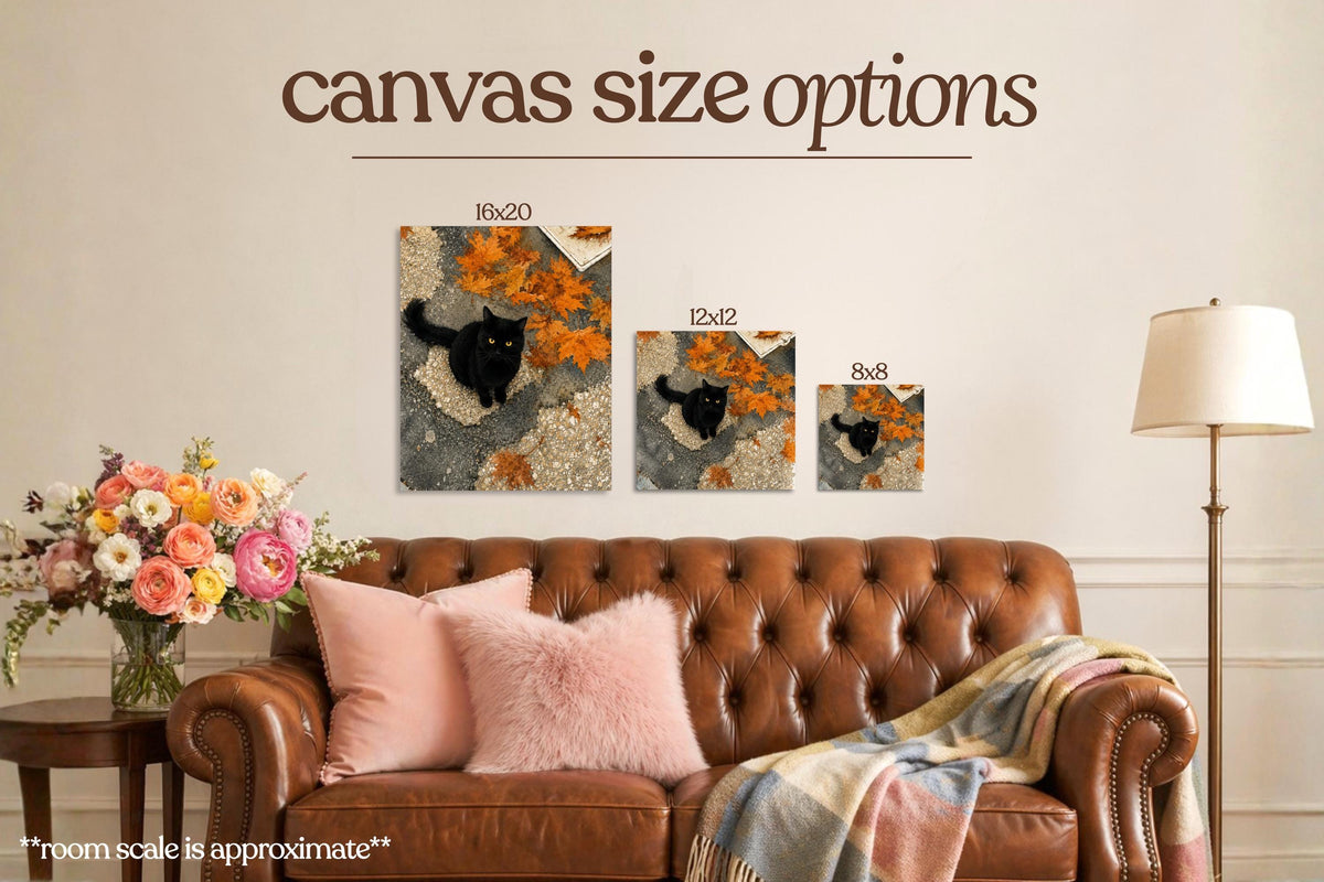 Autumn Black Cat Bedazzle Canvas Kit