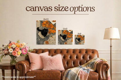 Autumn Black Cat Bedazzle Canvas Kit