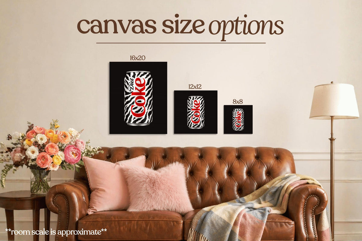 Zebra Diet Cola Bedazzle Canvas Kit