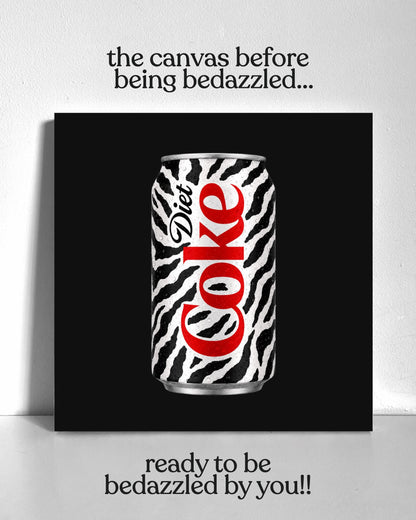 Zebra Diet Cola Bedazzle Canvas Kit