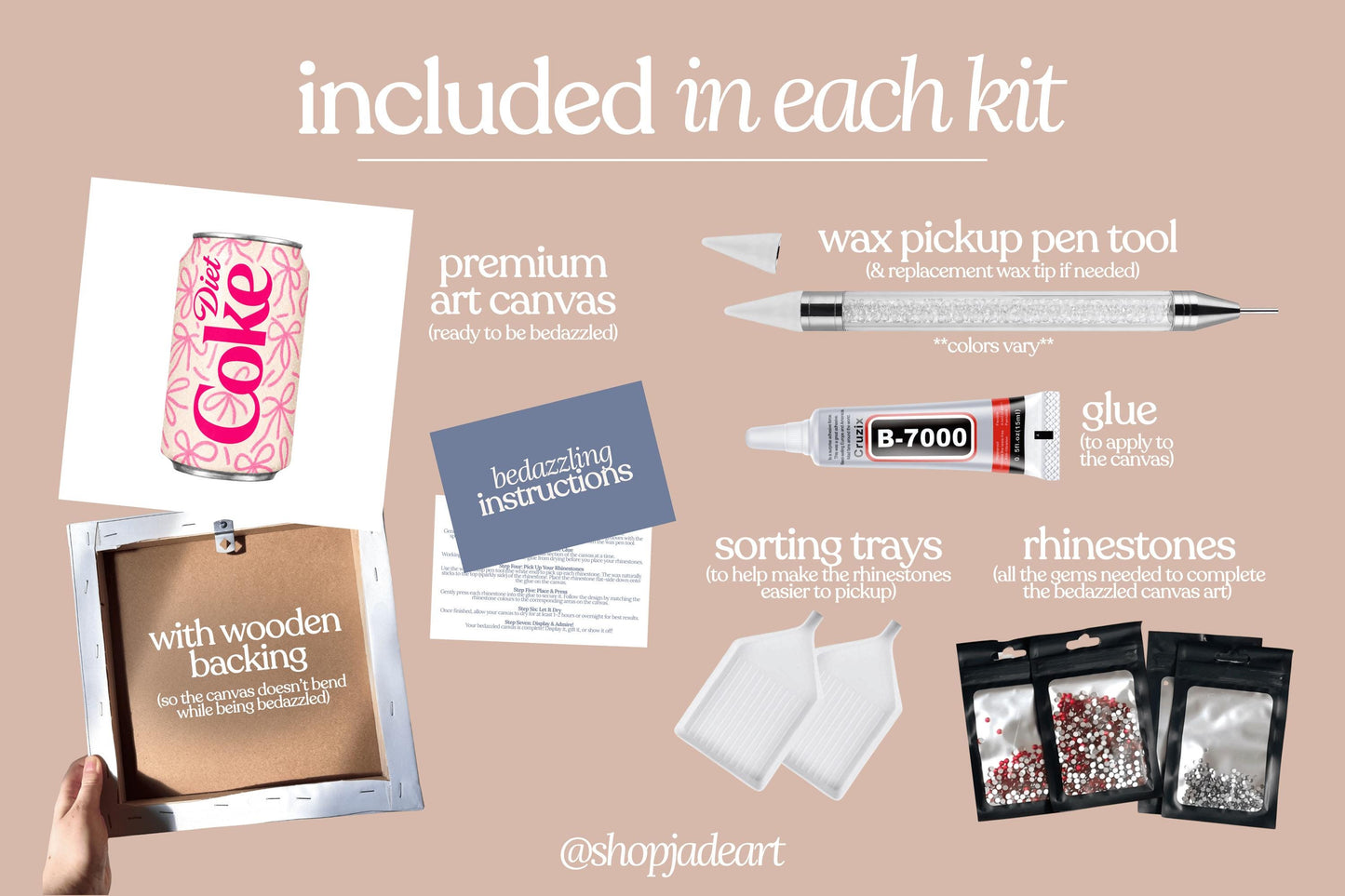 Bow Diet Cola Bedazzle Canvas Kit