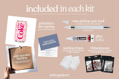 Bow Diet Cola Bedazzle Canvas Kit