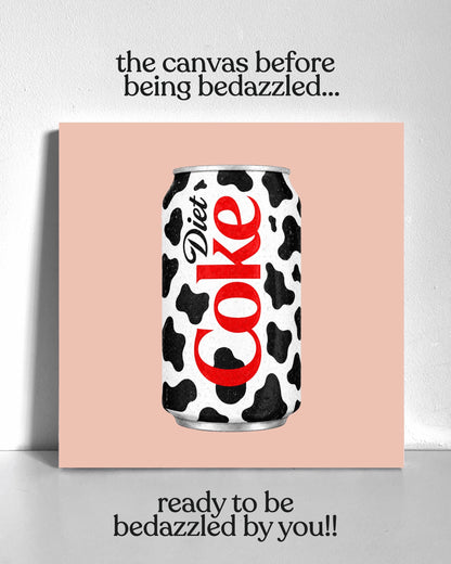 Cow Print Diet Cola Bedazzle Canvas Kit