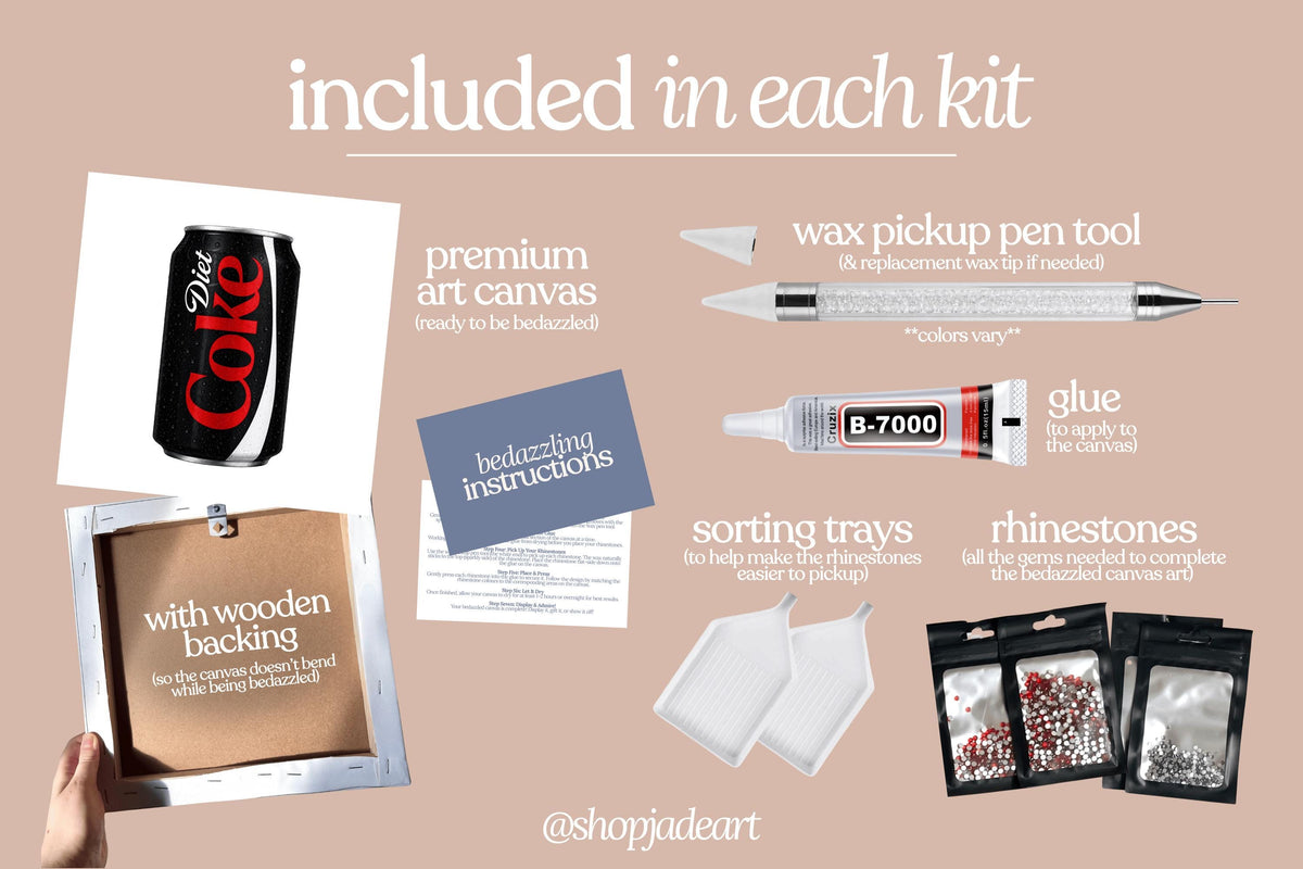 Black Diet Cola Bedazzle Canvas Kit