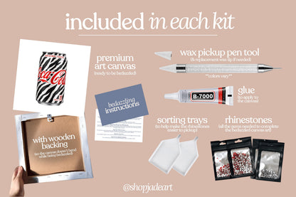 Zebra Soda Bedazzle Canvas Kit